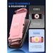 Mumba Blade Clear Pink case for Nintendo Switch 2 in a one-piece construction infographic comparing the shell with a three-piece case design.