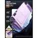 Drop-protection illustration of the Mumba Blade Clear Purple case for Nintendo Switch 2, with a close-up of the case corner.