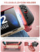 Mumba Blade Arcade case for Nintendo Switch 2 with a hinged Joy-Con holder folded down and diagrams showing controller removal.