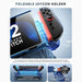 Mumba Blade Blue case for Nintendo Switch 2 with a hinged Joy-Con holder folded down and diagrams showing controller removal.