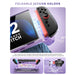 Mumba Blade Paint case for Nintendo Switch 2 with a hinged Joy-Con holder folded down and diagrams showing controller removal.