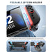 Mumba Blade Red case for Nintendo Switch 2 with a hinged Joy-Con holder folded down and diagrams showing controller removal.