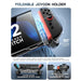 Mumba Blade Skidz case for Nintendo Switch 2 with a hinged Joy-Con holder folded down and diagrams showing controller removal.
