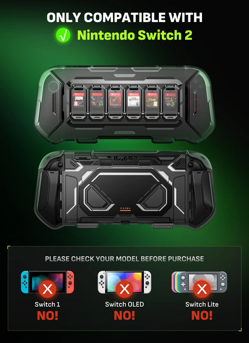 Mumba Fortress case compatibility guide: for Nintendo Switch 2, not Nintendo Switch, Switch OLED or Switch Lite.