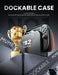 Docking infographic showing the Mumba Titan case for Nintendo Switch 2 in orange on a console in its dock beside a trophy graphic.
