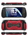 Front, rear, top and bottom views of the Mumba Titan case for Nintendo Switch 2 in Ruddy red, showing its rear card holder and port openings.
