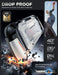 Drop-protection illustration of the Mumba Titan case for Nintendo Switch 2 in silver, with a close-up of the raised Z-button edge.