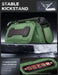 Mumba Titan case for Nintendo Switch 2 in Urban green propped on its card-holder kickstand, with an inset showing five game card slots and two TF card slots.