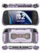 Front, rear, top and bottom views of the Mumba Titan case for Nintendo Switch 2 in Violt purple, showing its rear card holder and port openings.