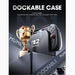 Docking infographic showing the Mumba Titan case for Nintendo Switch 2 in white on a console in its dock beside a trophy graphic.