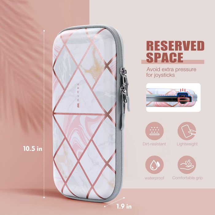Mumba-Pink Marble Carrying Case for for Nintendo Switch & OLED - Mumba