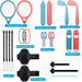Mumba Switch Sports Accessories Bundle, 18 in 1 Family Accessories Kit for Nintendo Switch/Switch OLED Sports Games: Golf Clubs, Tennis Rackets, Sword Grips, Bowling Ball Grips, Wrist & Leg Straps - Mumba